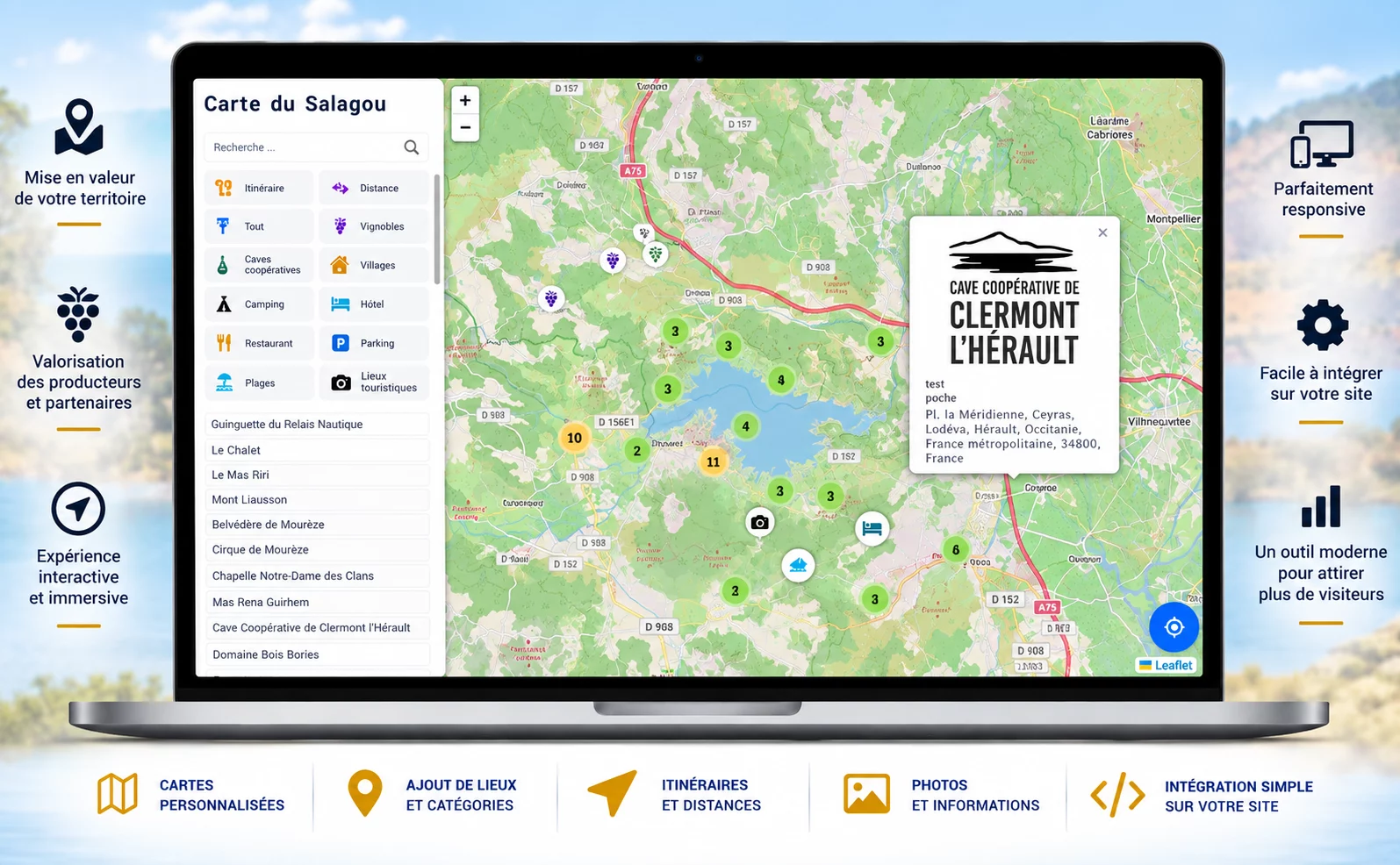 Carte interactive sur mesure pour site internet