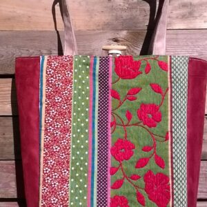 Sac cabas folklo rouge Veronpiotcreation