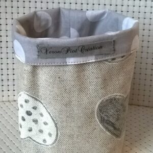 Panier vide-poche cœur beige gris Veronpiotcreation