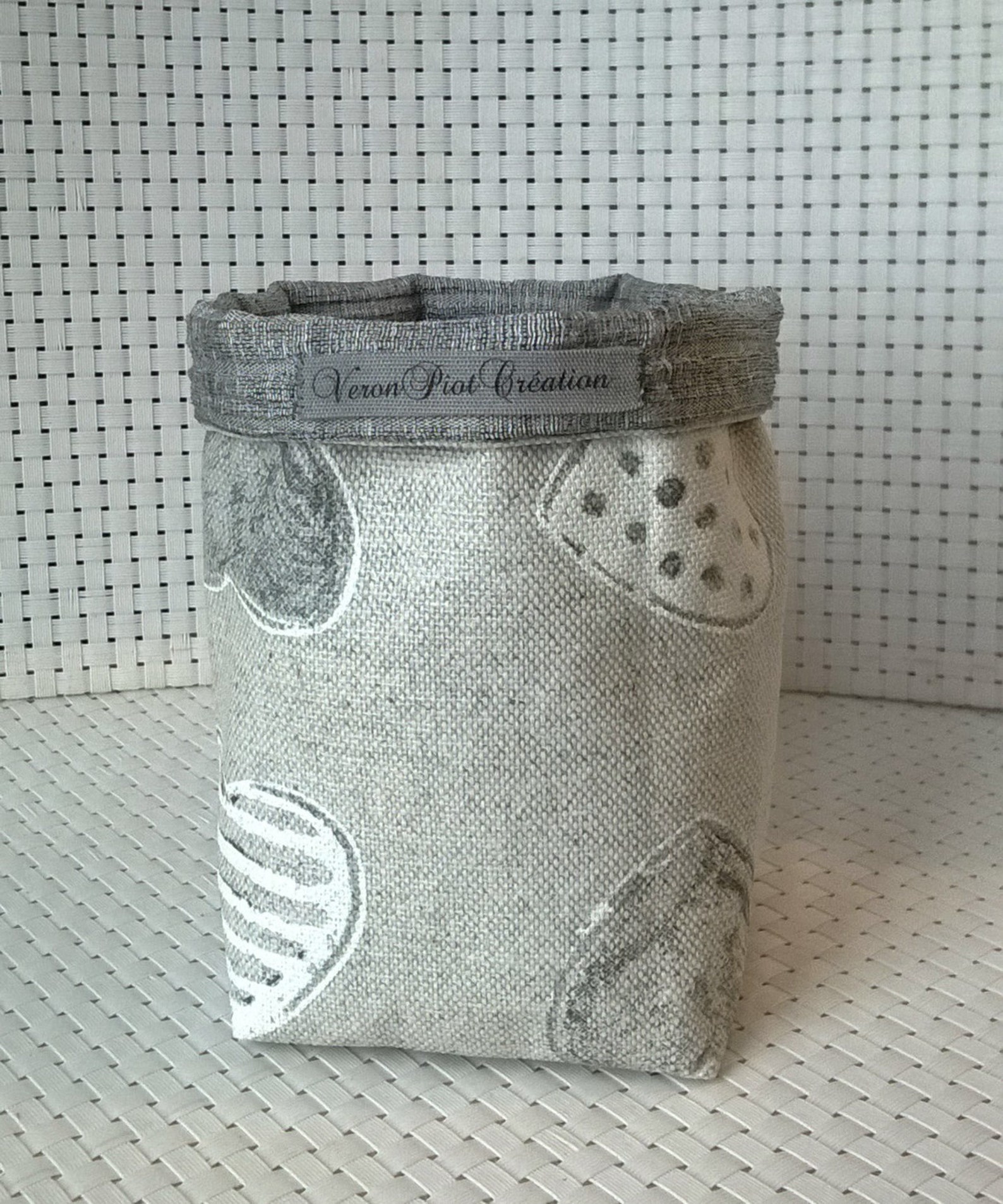 Vide-poche cœur gris blanc Veronpiotcreation