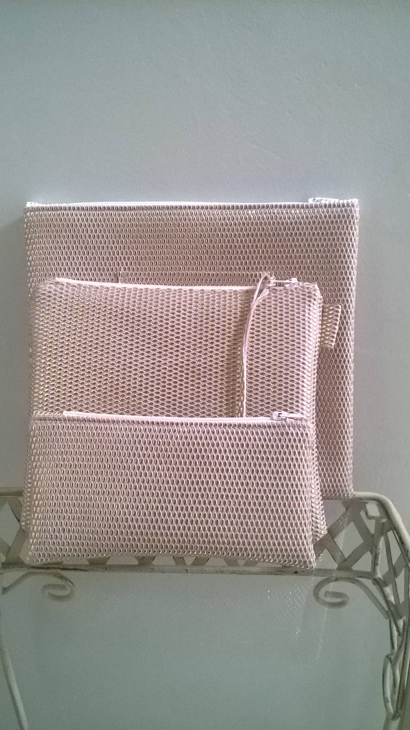 pochette plate clutch bag bi colore en simili cuir argenté doré rangement sac organisateur soirée chic habillée sobre cadeau femme fille