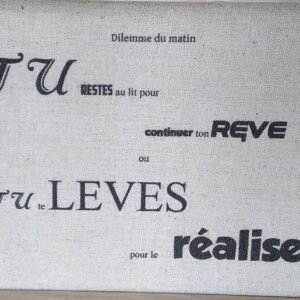 Cadre citation positive personnalisable rêve cadeau crémaillère mariage adolescent bois lin personnalisé cadeau fêtes des mères des pères