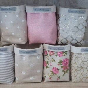 Panier vide poche lin rangement nursery storage baby gift stockage cache pot décoration organisation cadeau naissance crémaillère