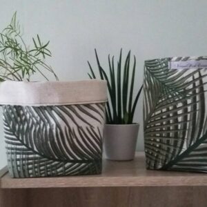 Panier lin panière feuille de palmier rangement organisation cache pot décoration stockage cadeau crémaillère nature veronpiotcreation