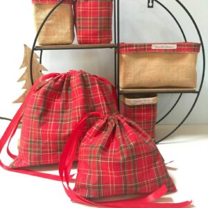 Sac Emballage réutilisable cadeau Noël pochon panier sac écologique toile de jute veronpiotcreation