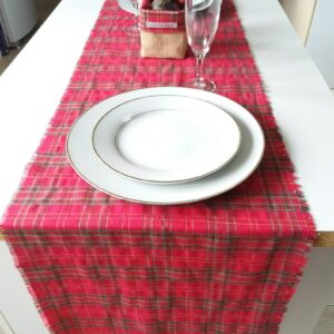 Coureur de table de Noël, Centre de table, chemin de table, napperon, décoration de noël rouge et or veronpiotcreation, Noël de ferme