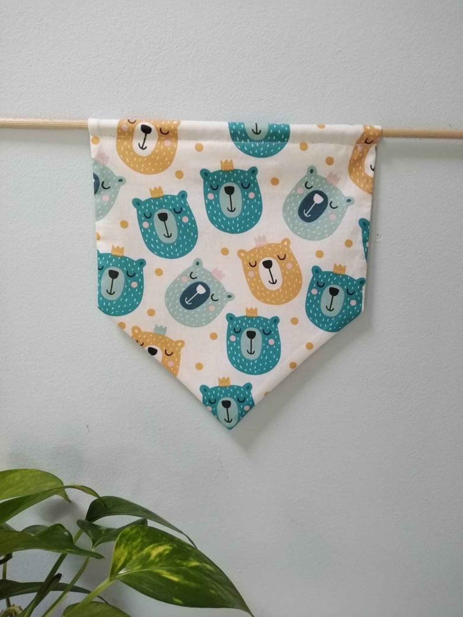 Fanion décoration murale chambre porte décoration enfant baby shower gift cadeau enfant fanion enfant fanion tissu bleu tenture murale