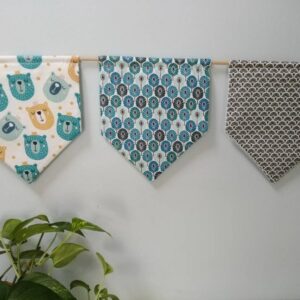 Fanion décoration murale chambre porte décoration enfant baby shower gift cadeau enfant fanion enfant fanion tissu bleu tenture murale