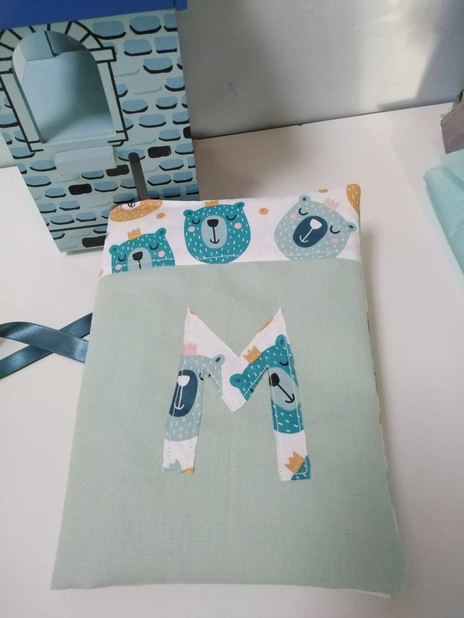 Fanion décoration murale chambre porte décoration enfant baby shower gift cadeau enfant fanion enfant fanion tissu bleu tenture murale