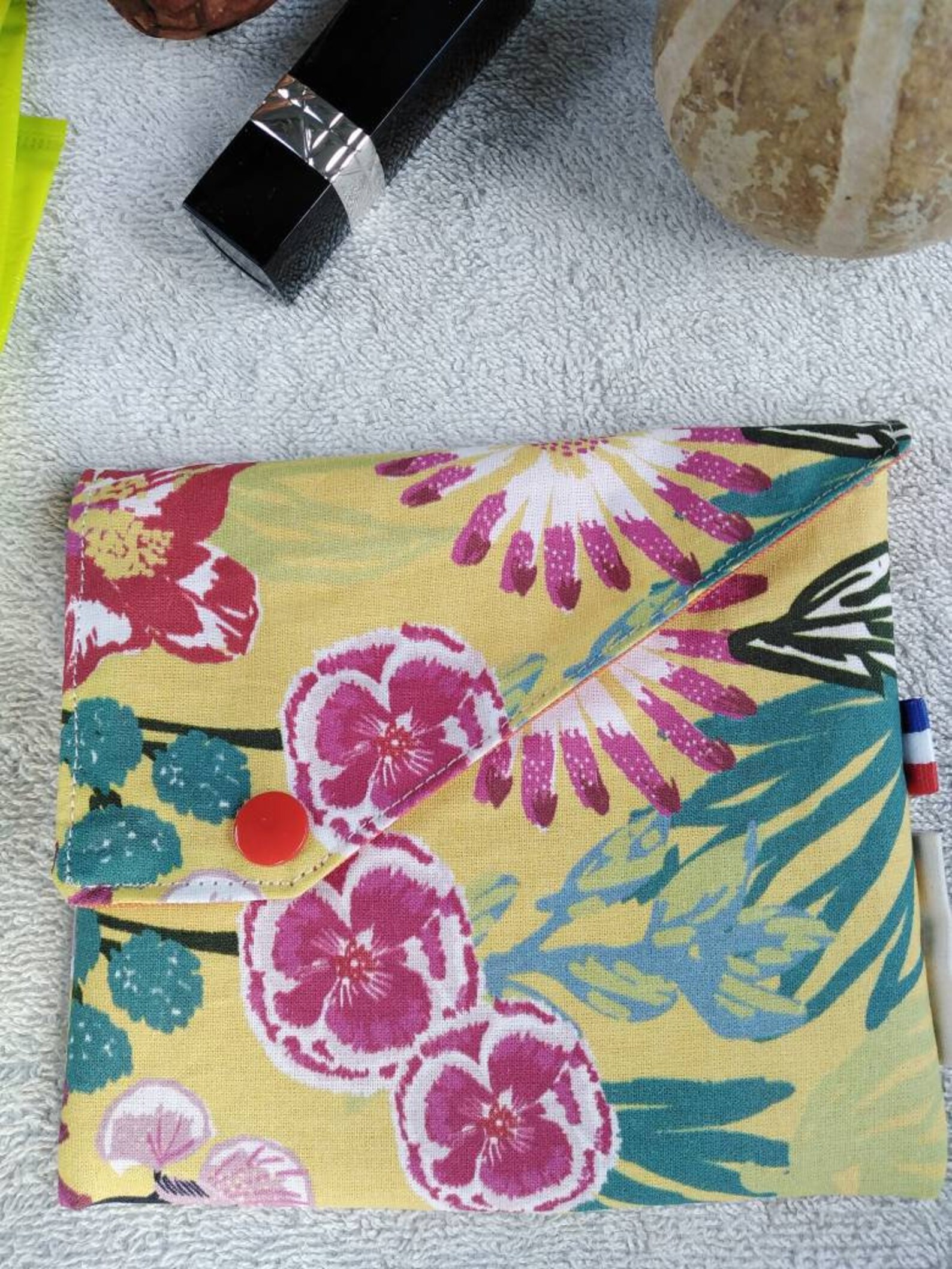 Pochette à masque, serviette hygiénique, pochette imperméable en coton enduit , à savon, à papier, véronpiotcréation fait main en France