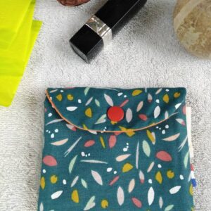 Pochette à masque, à serviette hygiénique, à savon, à papier en coton enduit imperméable, fait main en France veronpiotcréation