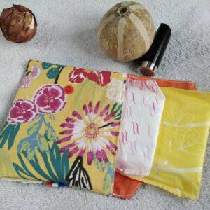 Pochette à masque, serviette hygiénique, pochette imperméable en coton enduit , à savon, à papier, véronpiotcréation fait main en France