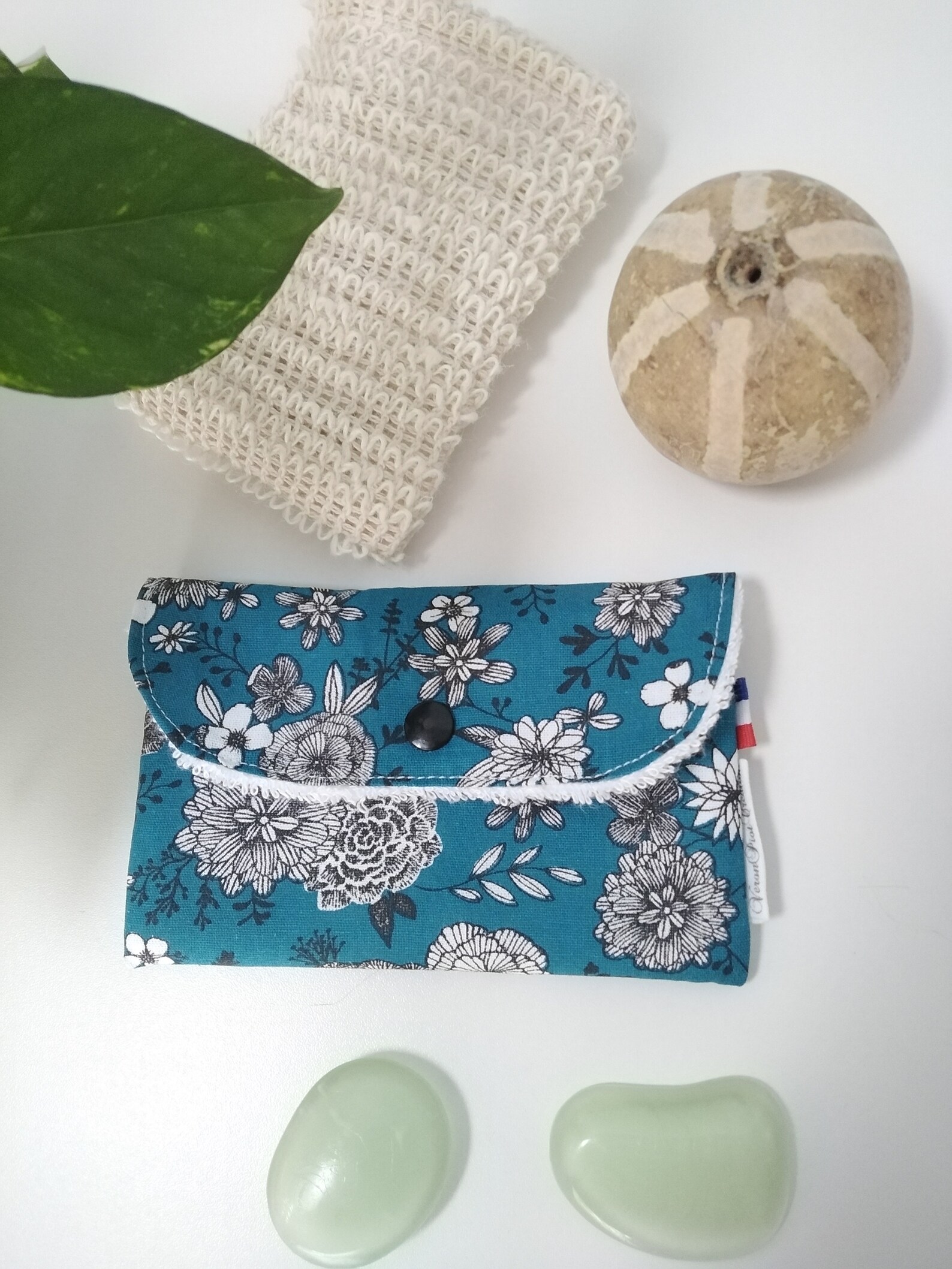pochette savon étui savon pochette à savon pochette étui en éponge cadeau zéro déchet veronpiotcreation fait main