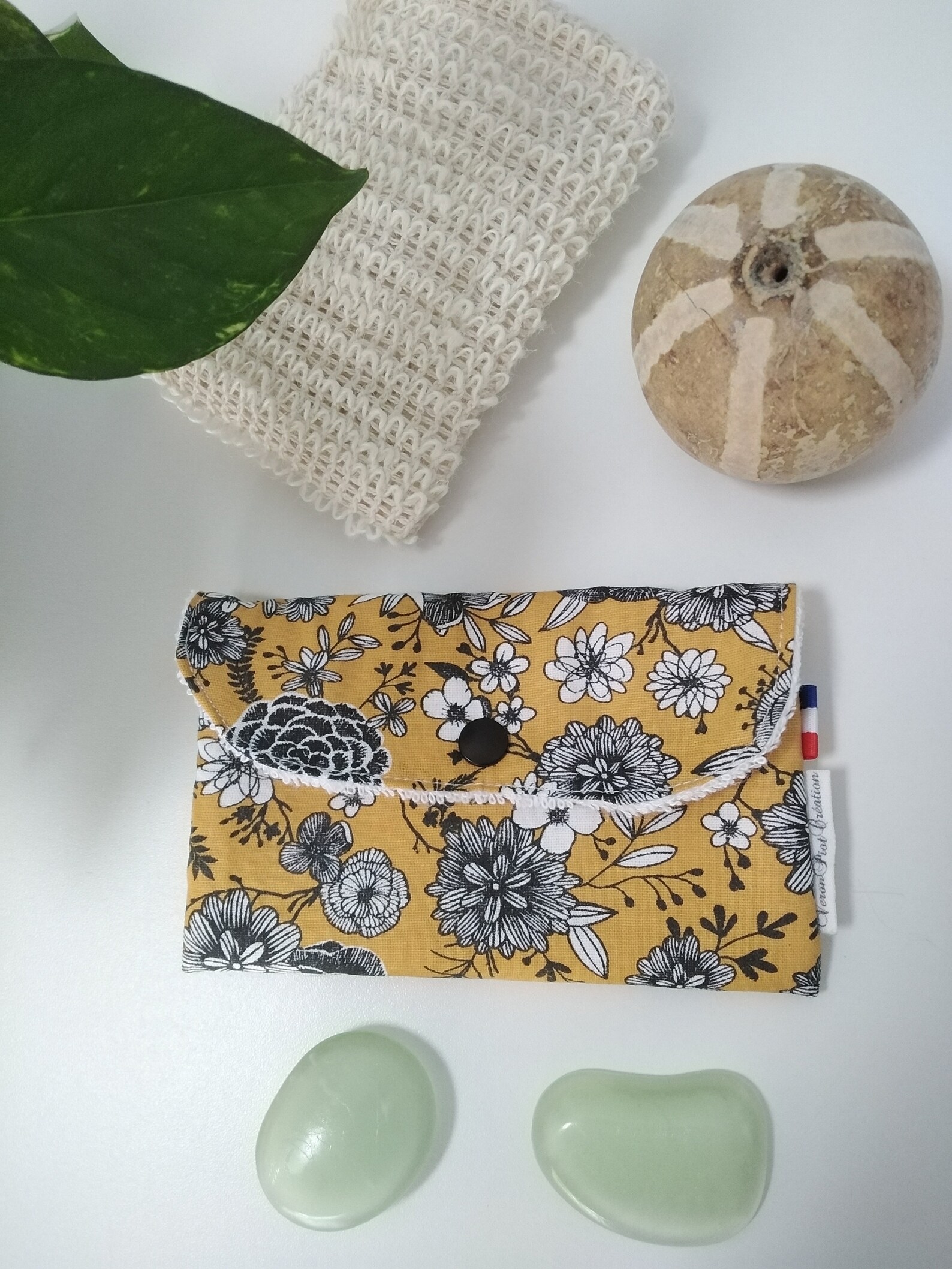 pochette savon étui savon pochette à savon pochette étui en éponge cadeau zéro déchet veronpiotcreation fait main