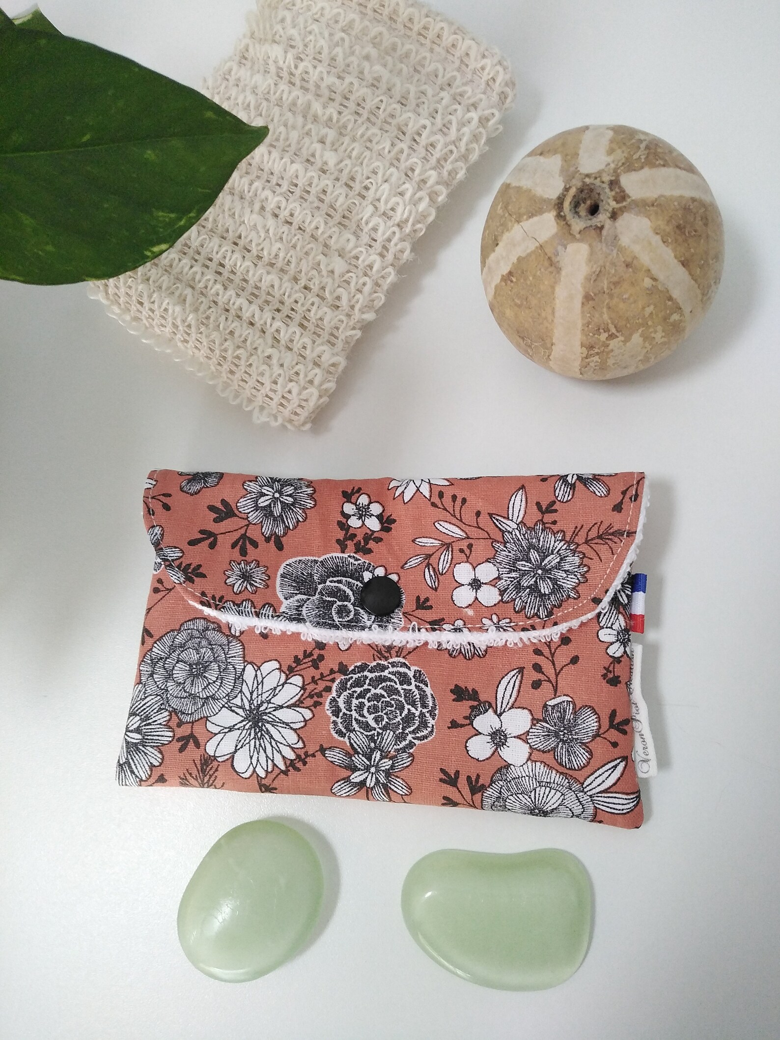 pochette savon étui savon pochette à savon pochette étui en éponge cadeau zéro déchet veronpiotcreation fait main