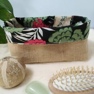 panier toile de jute rangement feuillage vide poche panière table à langer veronpiot cadeau écolo responsable décoration mariage crémaillère