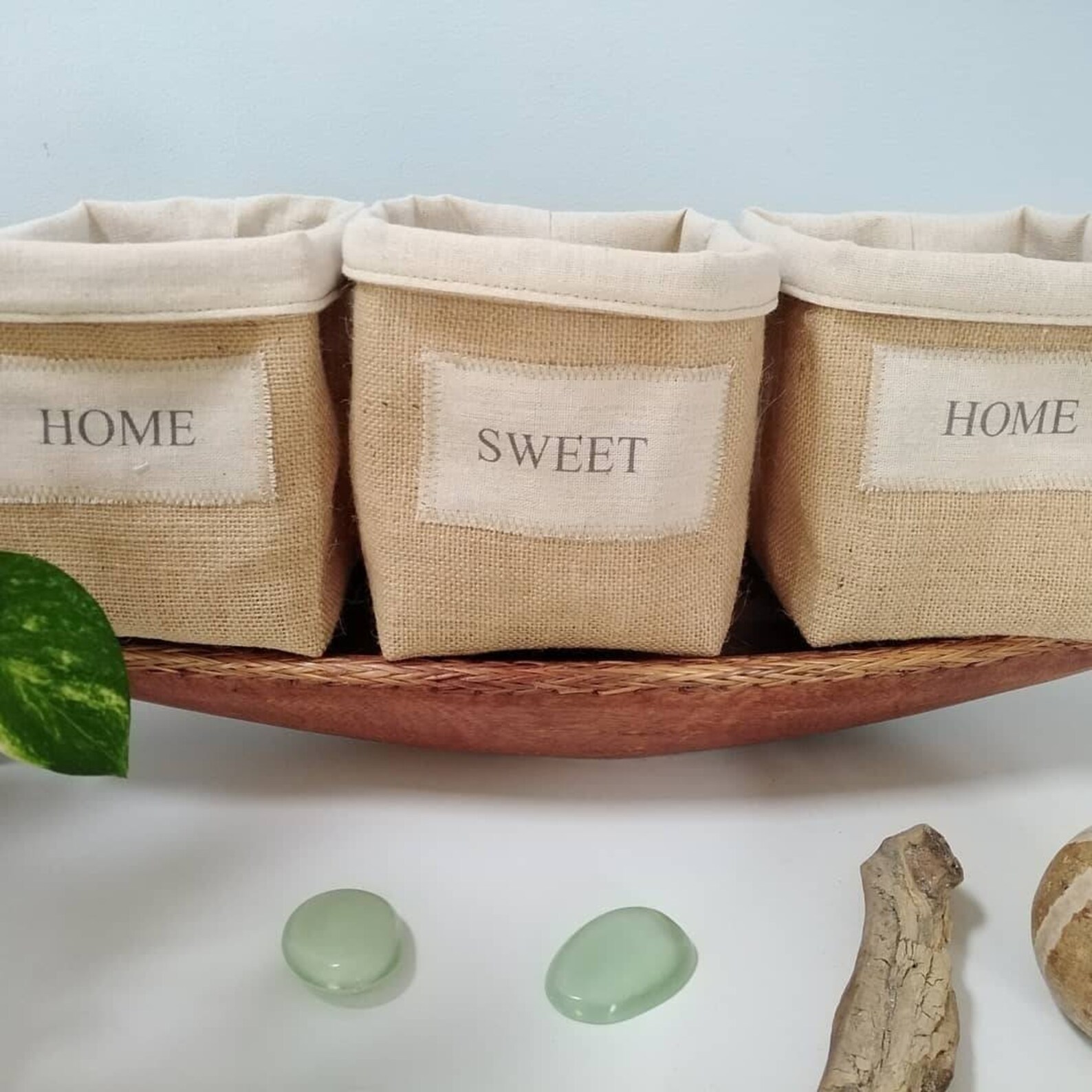 panier jute rangement toile de jute et lin panière à personnaliser veronpiot cadeau écolo responsable décoration baby mariage crémaillère