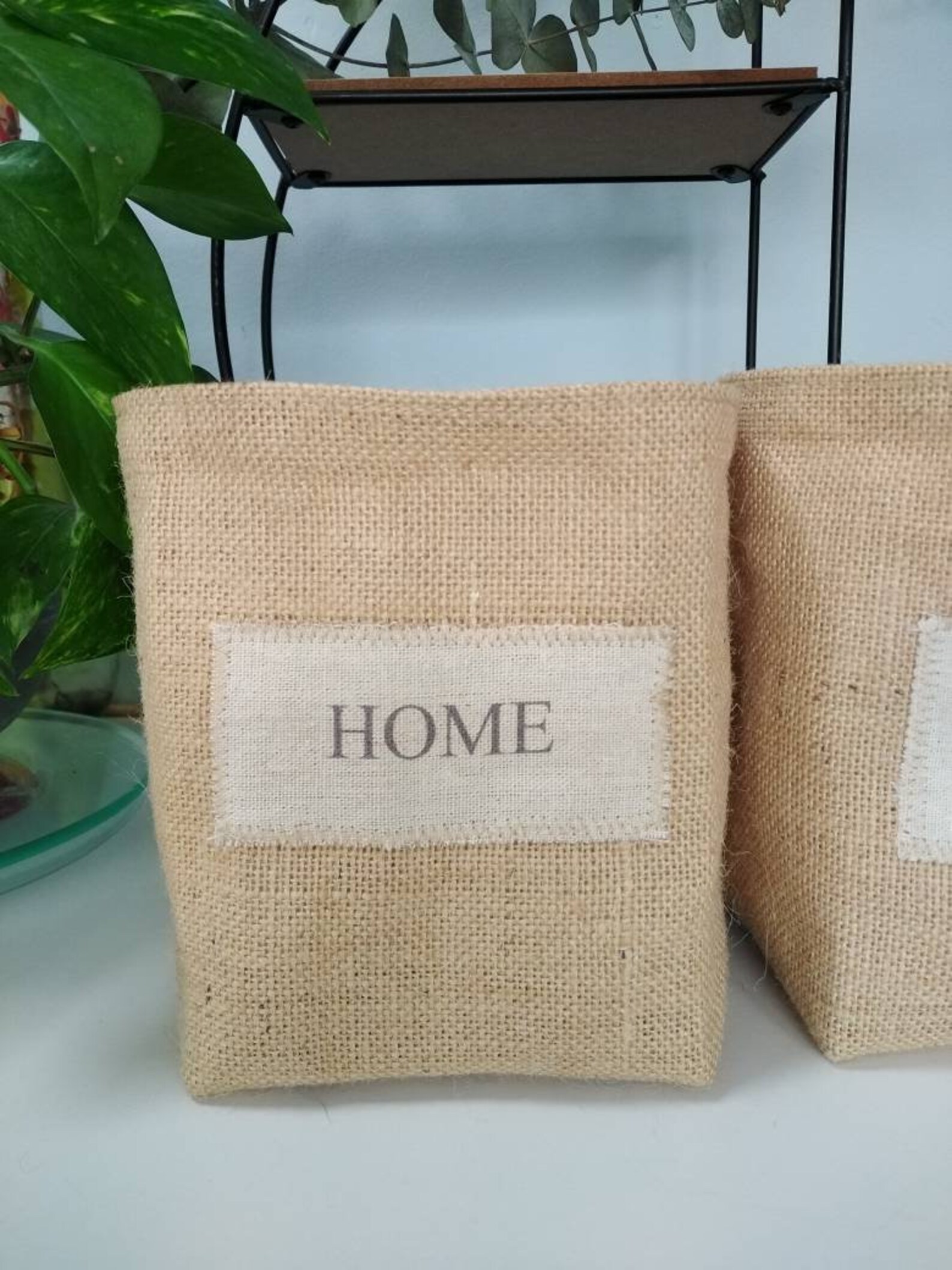 panier jute rangement toile de jute et lin panière à personnaliser veronpiot cadeau écolo responsable décoration baby mariage crémaillère
