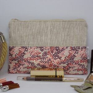 Pochette en lin, trousse en lin, idée cadeau anniversaire veronpiotcreation