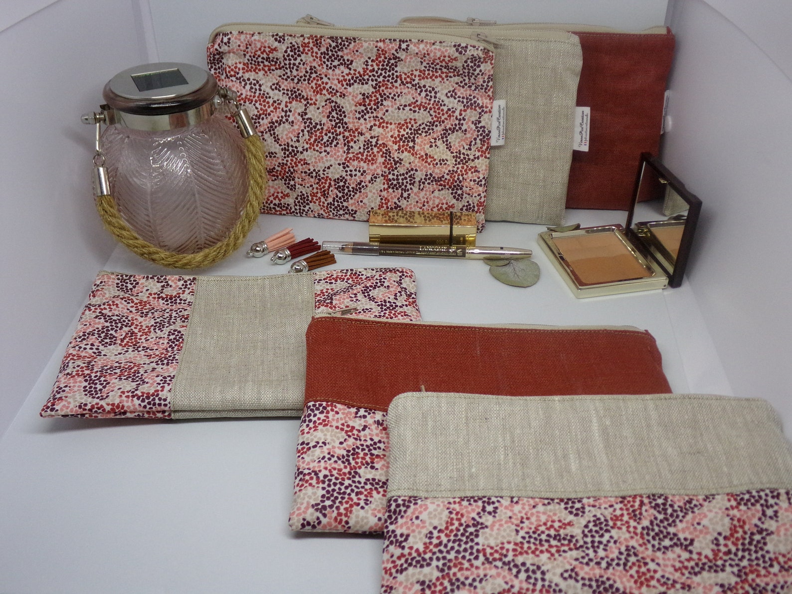 Pochette en lin, trousse en lin, idée cadeau anniversaire veronpiotcreation