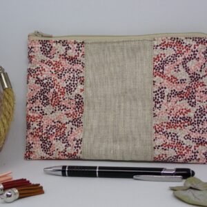 Pochette en lin, trousse en lin, idée cadeau anniversaire veronpiotcreation