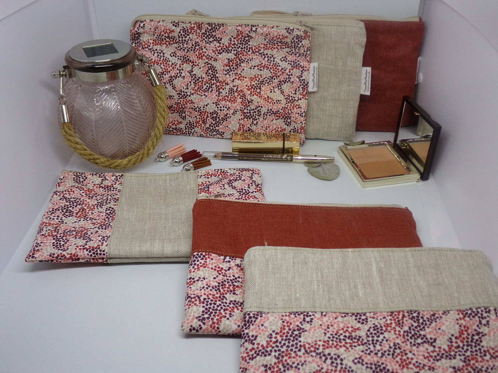 Pochette en lin, trousse en lin, idée cadeau anniversaire veronpiotcreation
