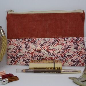 Pochette en lin, trousse en lin, idée cadeau anniversaire veronpiotcreation